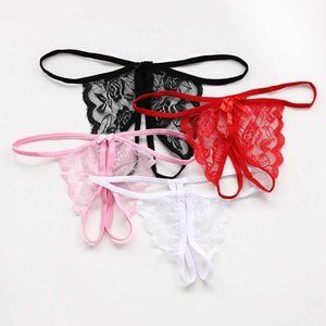 NEW Sexy Lingerie Crotchless Panties T-back Thong LOT